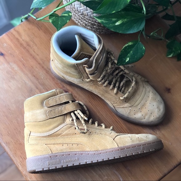 Puma Shoes - Retro PUMA Sky II High Winterised Tan Suede Gum